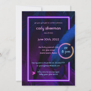 Invitation du Neon Glow Graduation Party