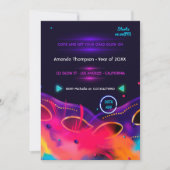 Invitation du Neon Glow Graduation Party (Devant)