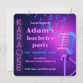Invitation du Night Bachelor Party Neon Karaoke (Devant)
