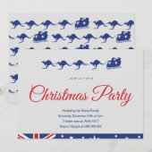 Invitation du Noël australien père Noël traîneau (Devant / Derrière)