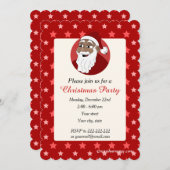 Invitation du Noël du Père Noël noir (Devant / Derrière)