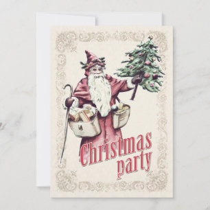 Invitation du Noël vintage du Père Noël