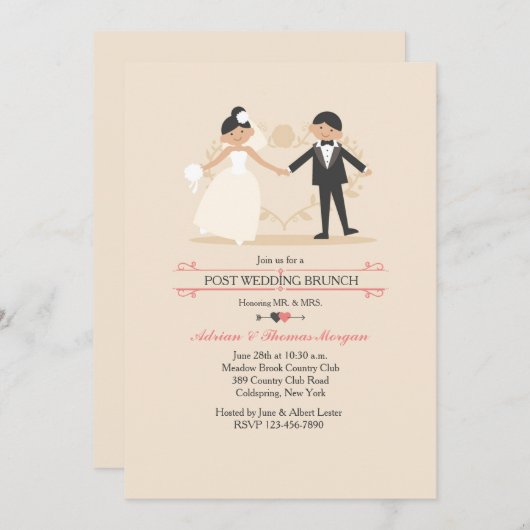 Invitation du nouveau Mariage de poste M. & Mme Br (Devant / Derrière)