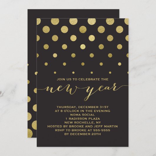 Invitation du Nouvel An (Devant / Derrière)