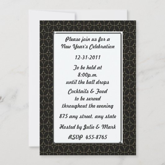 Invitation du Nouvel An (Devant)