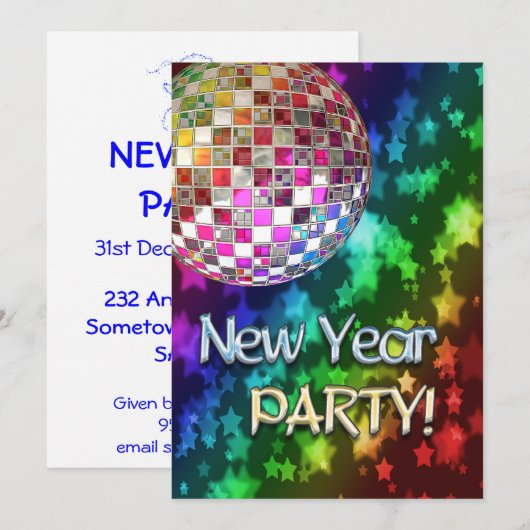 Invitation du Nouvel An (Devant / Derrière)