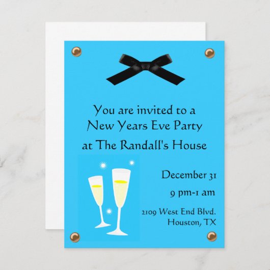 Invitation du Nouvel An (Devant / Derrière)