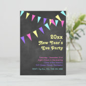 Invitation du Nouvel An 2018 de Chalkboard Bunting (Debout devant)