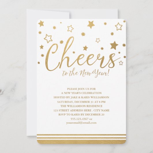 Invitation du Nouvel An à la Soirée (Devant)