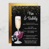 Invitation du Nouvel An à la Soirée Noire (Devant / Derrière)