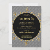 Invitation du Nouvel An Argent et Or (Devant)