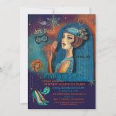 Invitation du Nouvel An Art Déco coloré (Devant)