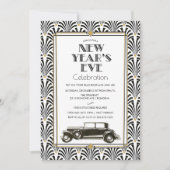 Invitation du Nouvel An Art Déco Gatsby (Devant)