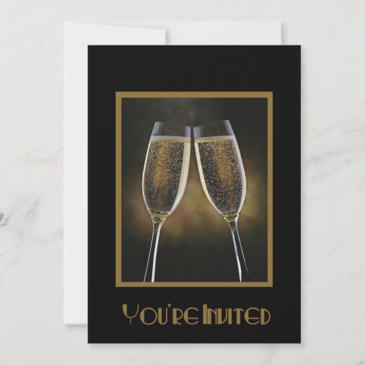 Invitation du Nouvel An Champagne (Dos)