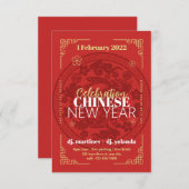 Invitation du Nouvel An chinois (Devant / Derrière)