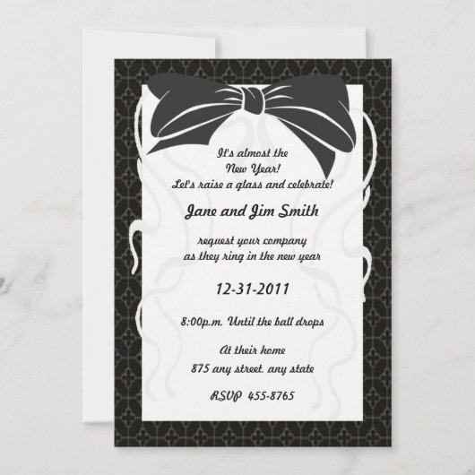 Invitation du Nouvel An de Black Bow (Devant)