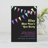 Invitation du Nouvel An de Bunting coloré 2018 (Debout devant)