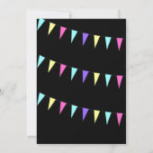 Invitation du Nouvel An de Bunting coloré 2018 (Dos)