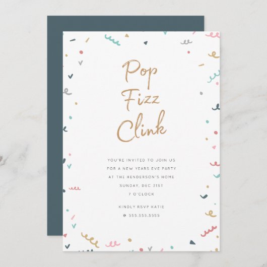 Invitation du Nouvel An de Memphis (Devant / Derrière)