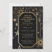 Invitation du Nouvel An des Voeux Noirs et d'Or (Dos)