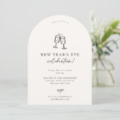 Invitation du Nouvel An Doodle moderne (Debout devant)