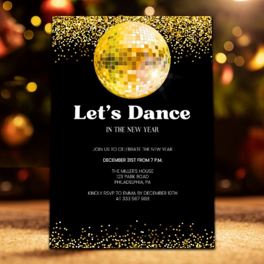 Invitation du Nouvel An du Bal Disco
