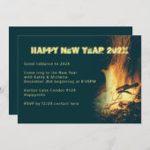 Invitation du Nouvel An du Feu de Bonfire (Devant / Derrière)