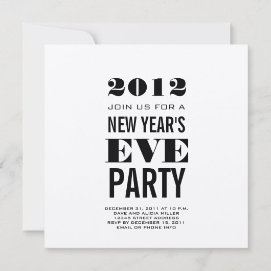 Invitation du Nouvel An du Silver Modern (Devant)