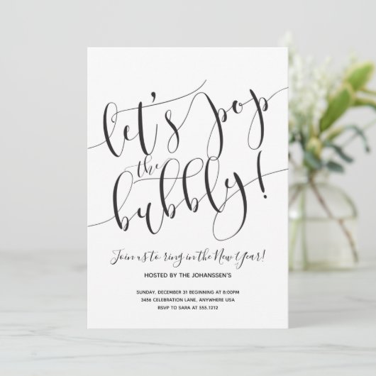 Invitation du Nouvel An moderne (Debout devant)