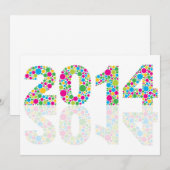 Invitation du Nouvel An Pois coloré 2014 (Devant / Derrière)