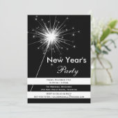 Invitation du Nouvel An Sparkler Dramatique (Debout devant)