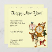 Invitation du Nouvel An Vintage (Devant / Derrière)