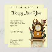 Invitation du Nouvel An Vintage (Devant / Derrière)