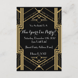 Invitation du NYE Party dans les années 1920