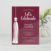 Invitation du Ombre Burgundy Red Graduation Party (Debout devant)