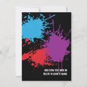 Invitation du Paintball Splat Party (Dos)