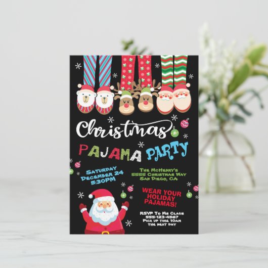 Invitation du Pajama Party de Noël (Debout devant)