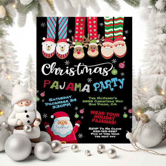 Invitation du Pajama Party de Noël