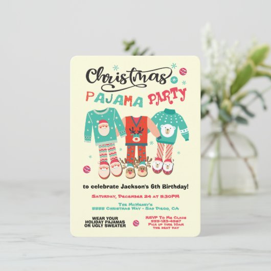 Invitation du Pajama Party de Noël (Debout devant)