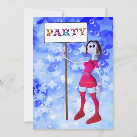 Invitation du panneau d'affichage de fête d'annive (Devant)