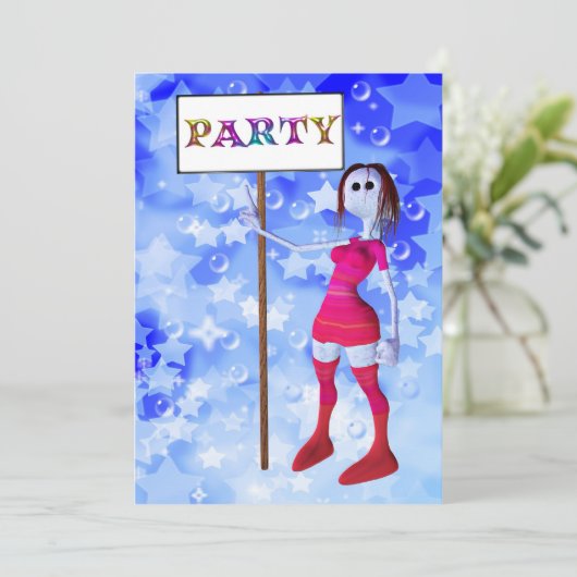 Invitation du panneau d'affichage de fête d'annive (Debout devant)