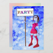 Invitation du panneau d'affichage de fête d'annive (Devant / Derrière)