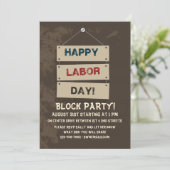 Invitation du panneau de la fête du travail (Debout devant)