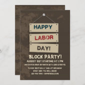 Invitation du panneau de la fête du travail (Devant / Derrière)