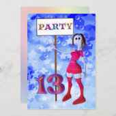 Invitation du panneau de signalisation du 13e anni (Devant / Derrière)