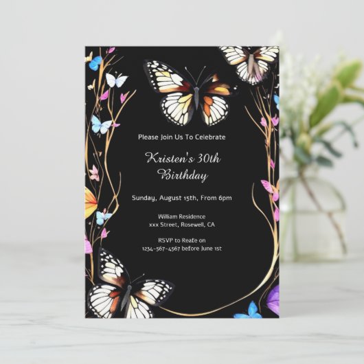 Invitation du papillon 30e anniversaire (Debout devant)