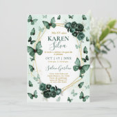 Invitation du papillon Emerald Quinceanera (Debout devant)