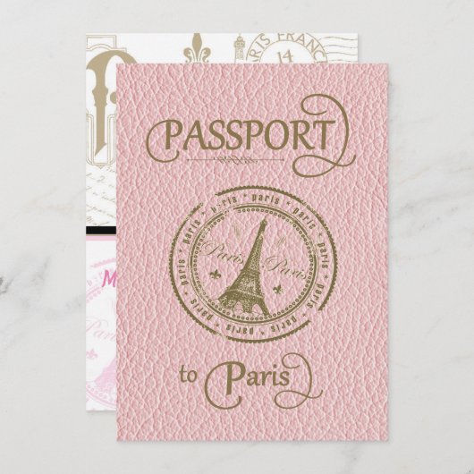 Invitation du Paris Passport Rose (Devant / Derrière)