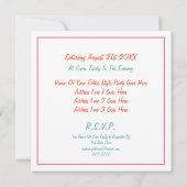 Invitation du parti à thème des années 1950 (Dos)