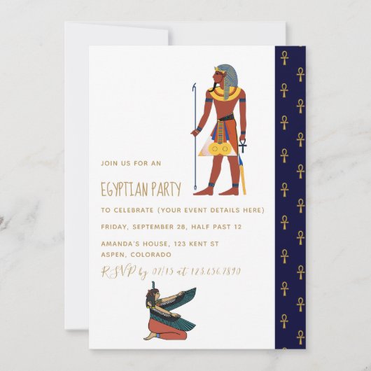 Invitation du parti à thème égyptien (Devant)
